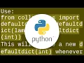 Multiple levels of collection defaultdict in Python