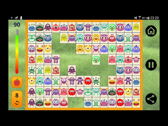 Connect: cute monsters and food.  Casual Android game from AppSoGreat.com