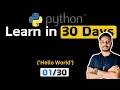 Python for Data Engineers Data Analysts - Day 1 Learn Python from Scratch with Exercises 30