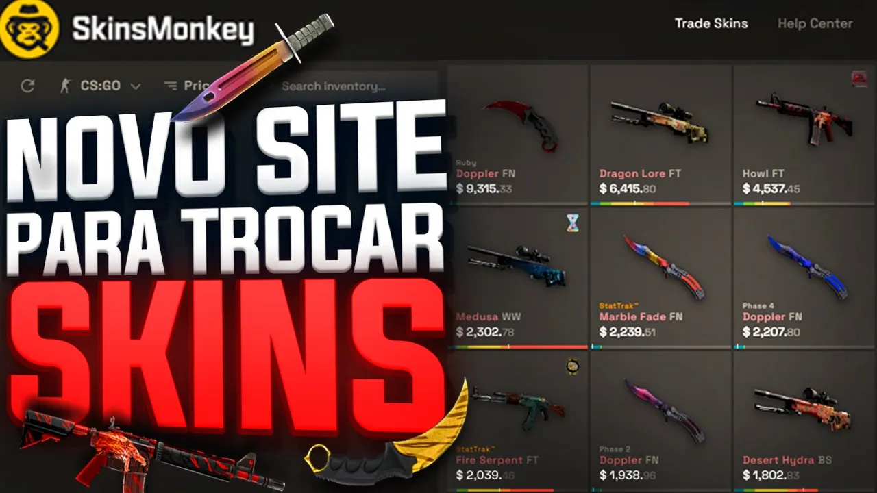 NOVO SITE PARA TROCAR SKINS DE CSGO ( Peguei uma FACA )