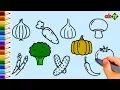 How To Draw Vegetables Coloring Page For Kids