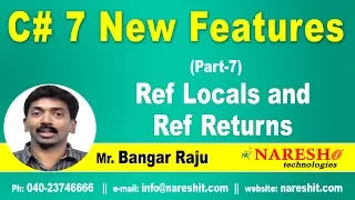 Part-7 New Features of C 7 Ref Locals and Ref Returns C 7 Tutorial Mr Bangar Raju