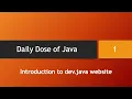 Daily Dose of Java Introduction to dev java website