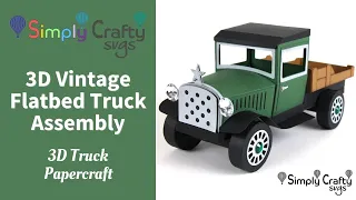Vintage Flatbed Truck Assembly - 3D SVG File