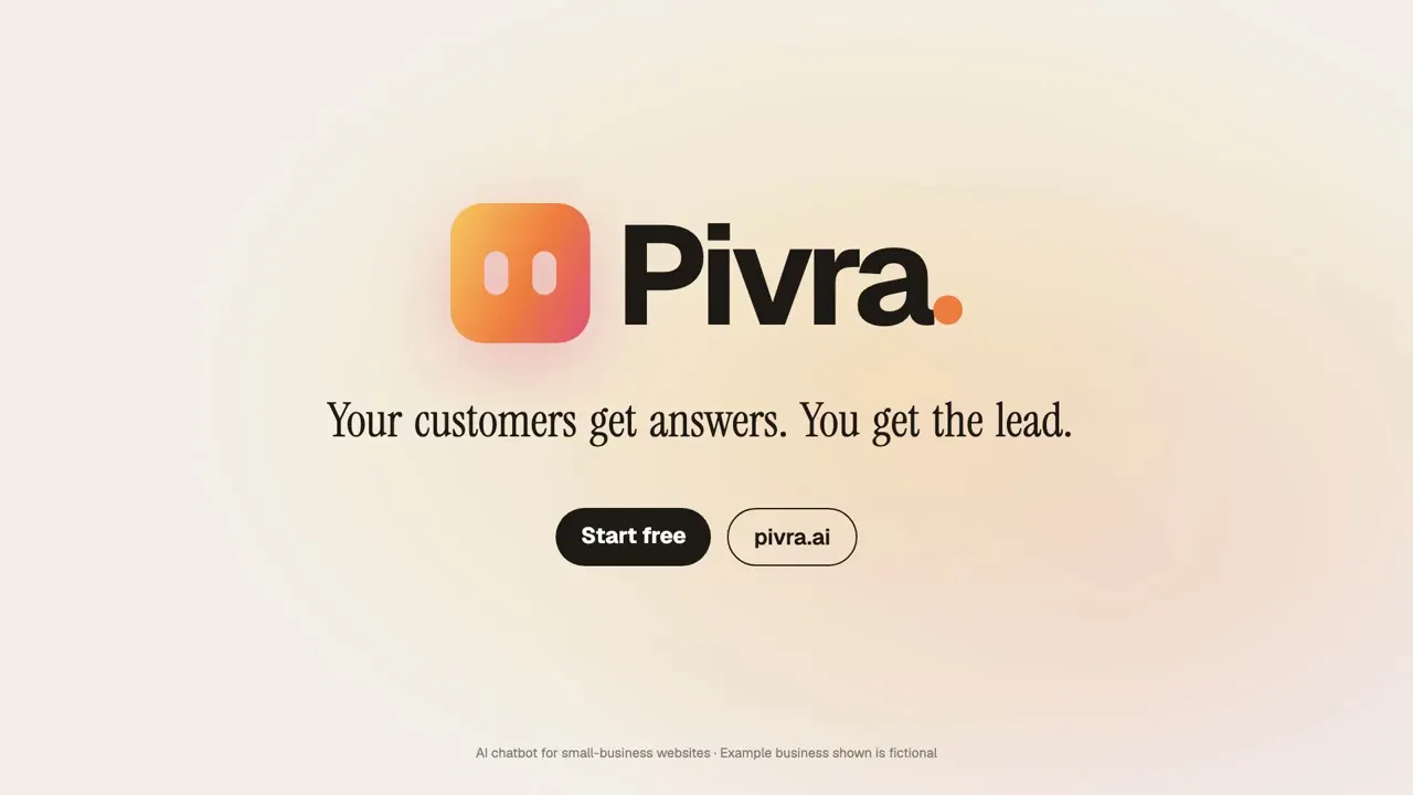 Pivra: the AI chatbot that answers your website 24/7