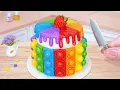 RAINBOW POP IT CAKE Amazing Miniature Chocolate Cake Decorating Fancy Rainbow Cake Decorating