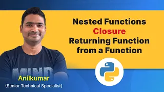 Python Class-41 Nested function Closures Return a function from a function in Telugu