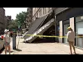 Brooklyn hotel marquee crashes down in front of subway entrance