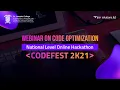 Code Optimization Techniques Python Tips for Python code optimization Codefest 2k21