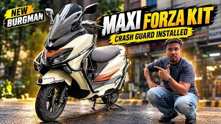 Burgman Street 125 Gets a MAXI FORZA KIT 🔥 Full Modification & Crash Guard | Techno khan 