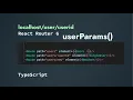 how to handle params in React Router V6 Fetch API