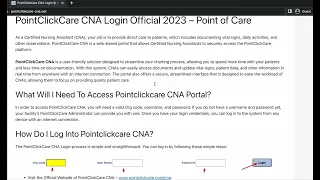 PointClickCare CNA Login Step by Step Guide in 2023 Pointclickcare-cna net