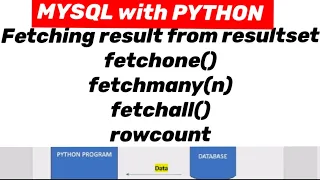 MYSQL with PYTHON Fetching result fetchall fetchone fetchmany n rowcount