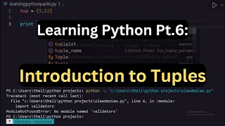 Learning Python introduction to Tuples