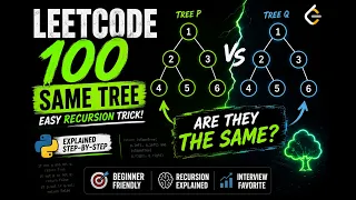 Binary Tree Interview Question Solved LeetCode 100 Same Tree