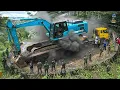 Lagu NGERI !!! JALAN SAMPAI BERGETAR, Drama Truk Muatan Alat Babon Mentok Ditikungan Patah Dan Sempit
