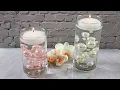Beautiful Vases With Floating Candles Pearls and Water Beads