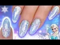SNOWFLAKE NAIL ART ELSA FROZEN GLITTER CHROME BLUE NAILS ULTIMATE BLING CHRISTMAS NAIL DESIGN