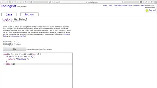 Logic 1 fizzString2 Java Tutorial codingbat com