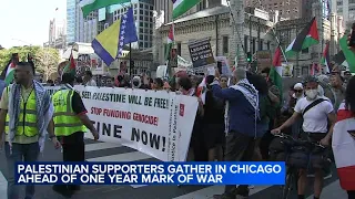 Pro-Palestinian protesters rally in Chicago ahead of October 7 anniversary