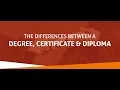 The BIG Differences Between Diploma Degree Certificate