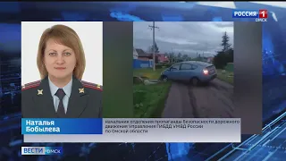 Омичка попыталась скрыться на иномарке и съехала в кювет