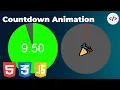 Animated Countdown Timer Using HTML CSS JavaScript Under 3 Minutes