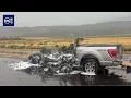 Truck bursts into flames after being struck by lightning on I-15