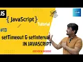 setTimeout and setInterval in JavaScript JavaScript Tutorials in Hindi 2023
