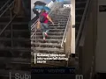 A deluge drenched New Yorkers during last night s commute as powerful storms swept through the area