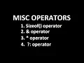 Tutorial 11 Misc Operators operator C programming