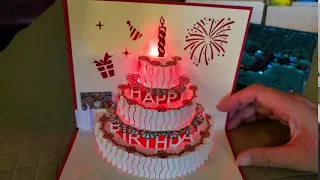 Music-playing light-up birt ay card