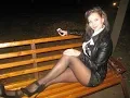 Girls Mini Skirt High Heels Dark Tights
