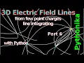 Integrating 3D Electric Field Lines from few point charges with ODE from SciPy