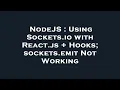 NodeJS Using Sockets io with React js Hooks sockets emit Not Working