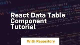 react data table component tutorial