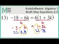 KutaSoftware Algebra 1 - Multi-Step Equations Part 2