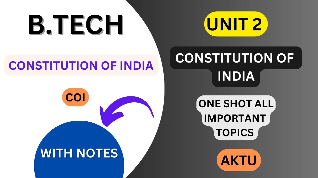 Constitution of INDIA Unit 2 Full | COI Unit 2 One Shot Lecture | AKTU