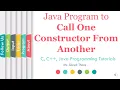 Java Program to Call One Constructor from Another SonaliThore LLAGT