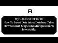 How to Insert Data into a Database Table Single and Multiple Records MySQL INSERT INTO using CLI