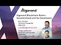 Algorand Blockchain Basics Decentralized for Developers