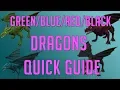 Runescape 3 - Green Blue Red Black Dragon quick guide 2018