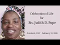 Celebration of Life for Sis Judith D Pope - Saturday Feb 28 2026