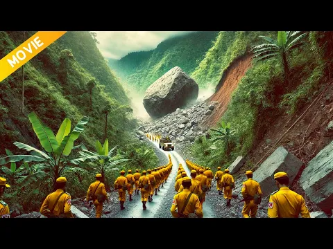 A stunning feat! The village girl blocks the Japanese alone, hurling a giant rock to seal the road!