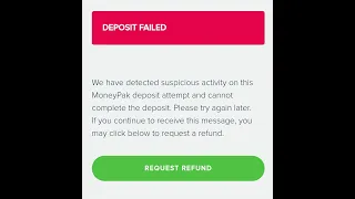 We ve detected suspicious activity on this moneypak deposit attempt - secure-moneypak com