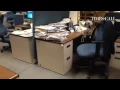 The timescall newsroom on a breaking news day All alone manning the web social media
