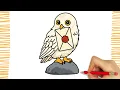 Download Lagu How To Draw a OWL HEDWIG I HARRY POTTER I EASY