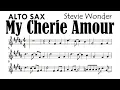 Download Lagu MY CHERIE AMOUR Alto Sax Sheet Music Backing Track Play Along Partitura