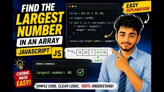 Find the Largest Number in an Array JavaScript Tutorial for Beginners
