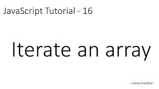 JavaScript Tutorial - 16 Iterate an array